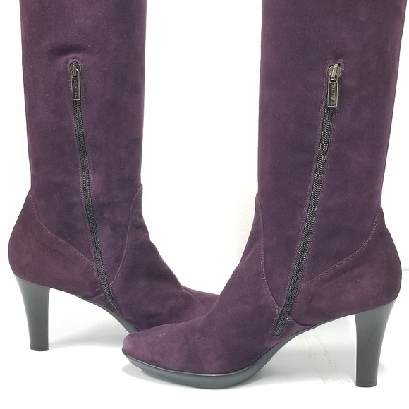 AQUATALIA Mia Tall Knee high Maroon suede boots